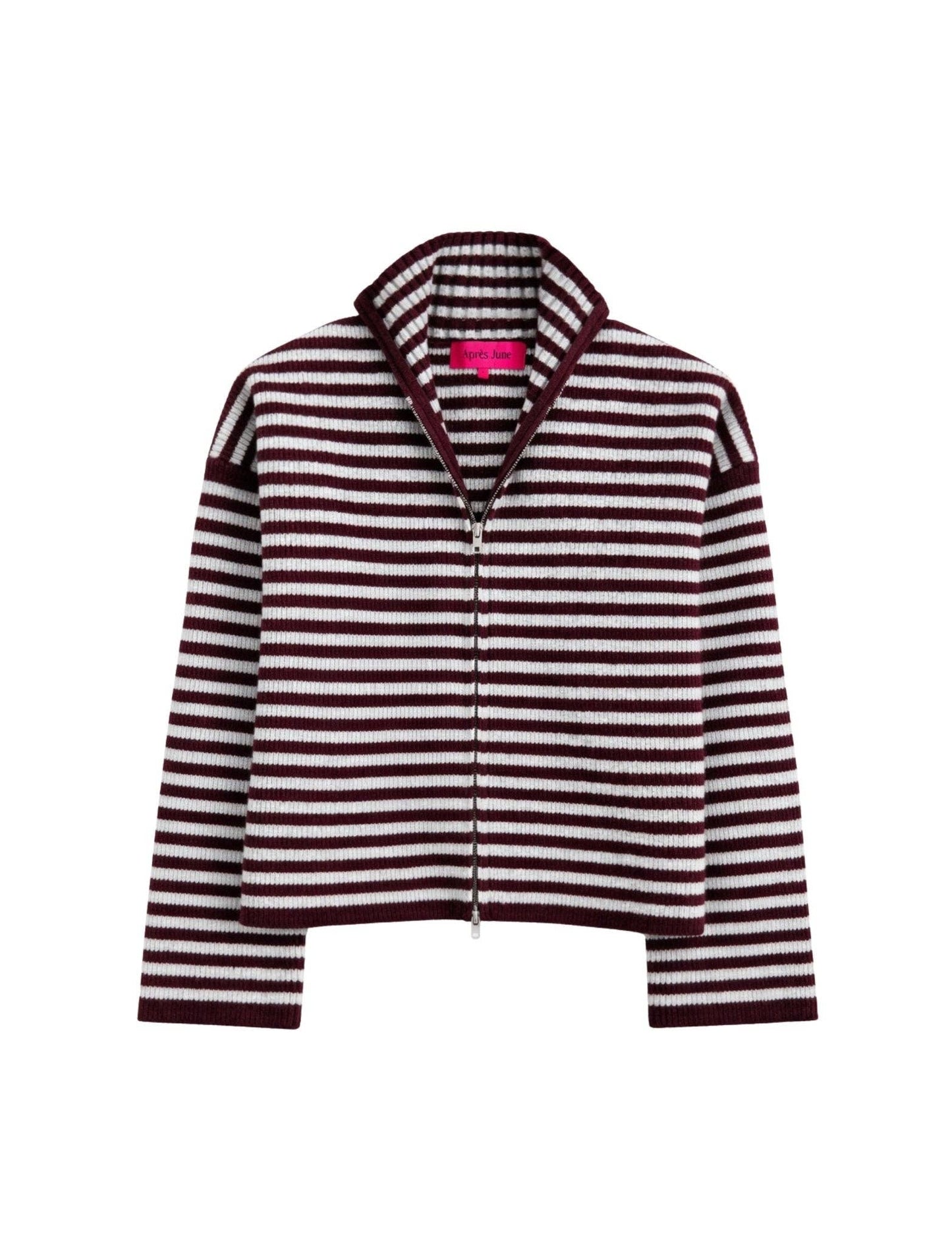 STRIPED KNIT MOCKNECK