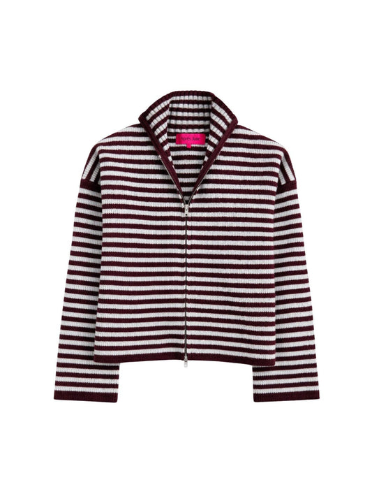 STRIPED KNIT MOCKNECK