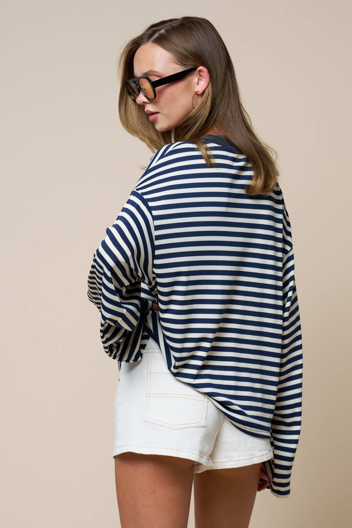 Stripe Long Sleeve Pullover Top
